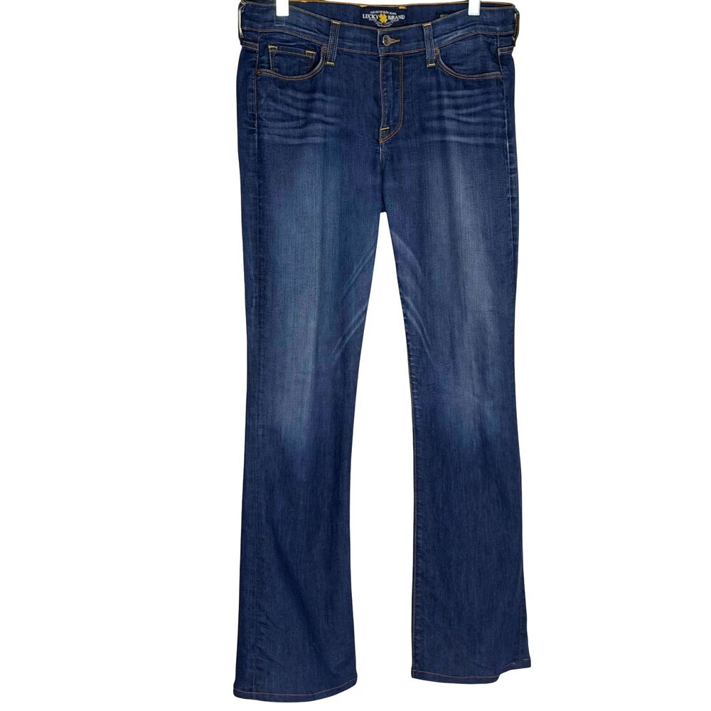 Lucky Brand Sofia Boot Cut Jeans Denim Pants Embroidered Blue 10 30 bv